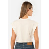 Türen Kadin Vatka Görünümlü Crop T-shirt 3402/Krem