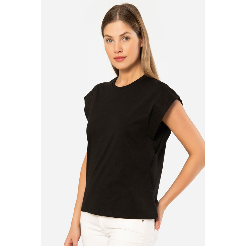 Türen Kadin Vatka Görünümlü T-shirt 3401/Siyah