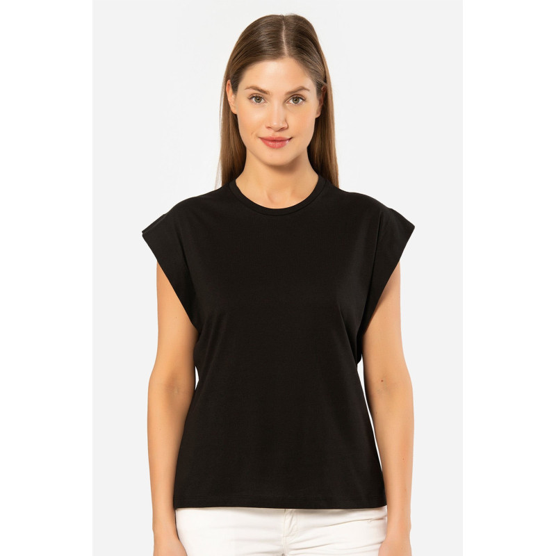Türen Kadin Vatka Görünümlü T-shirt 3401/Siyah