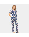 Türen Patli Örme Kisa Kol Pijama Takimi 3606/Lacivert Türen Patli Örme Kisa Kol Pijama Takimi 3606/Lacivert