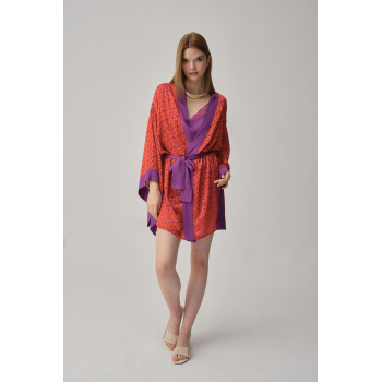 Pierre Cardin Vegan Ipek Saten Kadın Gecelik Sabahlık Takımı - Lx.25221 Violet