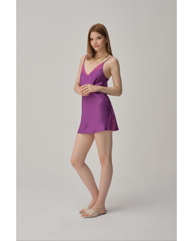 Pierre Cardin Vegan Ipek Saten Kadın Gecelik Sabahlık Takımı - Lx.25221 Violet Pierre Cardin Vegan Ipek Saten Kadın Gecelik Sabahlık Takımı - Lx.25221 Violet