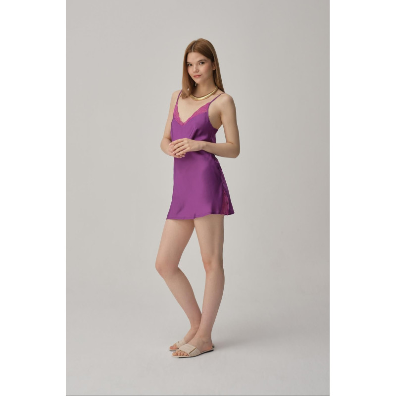 Pierre Cardin Vegan Ipek Saten Kadın Gecelik Sabahlık Takımı - Lx.25221 Violet Pierre Cardin Vegan Ipek Saten Kadın Gecelik Sabahlık Takımı - Lx.25221 Violet