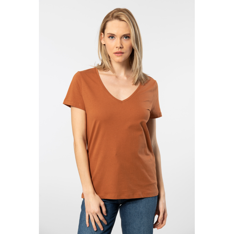 Wtshirt - Milano Kadın T-shirt /Tarçın