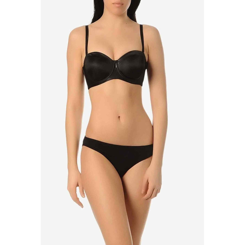 Yeni İnci Siyah Toplarlayıcı Süngersiz Telli Sütyen 1680