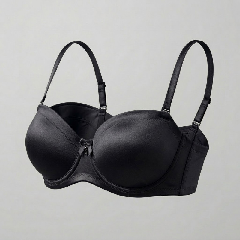 Yeni İnci Siyah Toplarlayıcı Süngersiz Telli Sütyen 1680