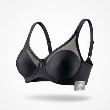 Yeni İnci Siyah Toplarlayıcı Telli Balenli Minimiser Sütyen 1640