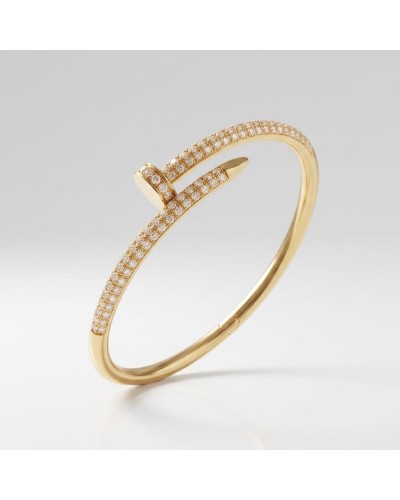 Zirkon Taşlı Çivi Kelepçe Bilezik - 316L Paslanmaz Çelik Gold Kadın Bileklik Zirkon Taşlı Çivi Kelepçe Bilezik - 316L Paslanmaz Çelik Gold Kadın Bileklik